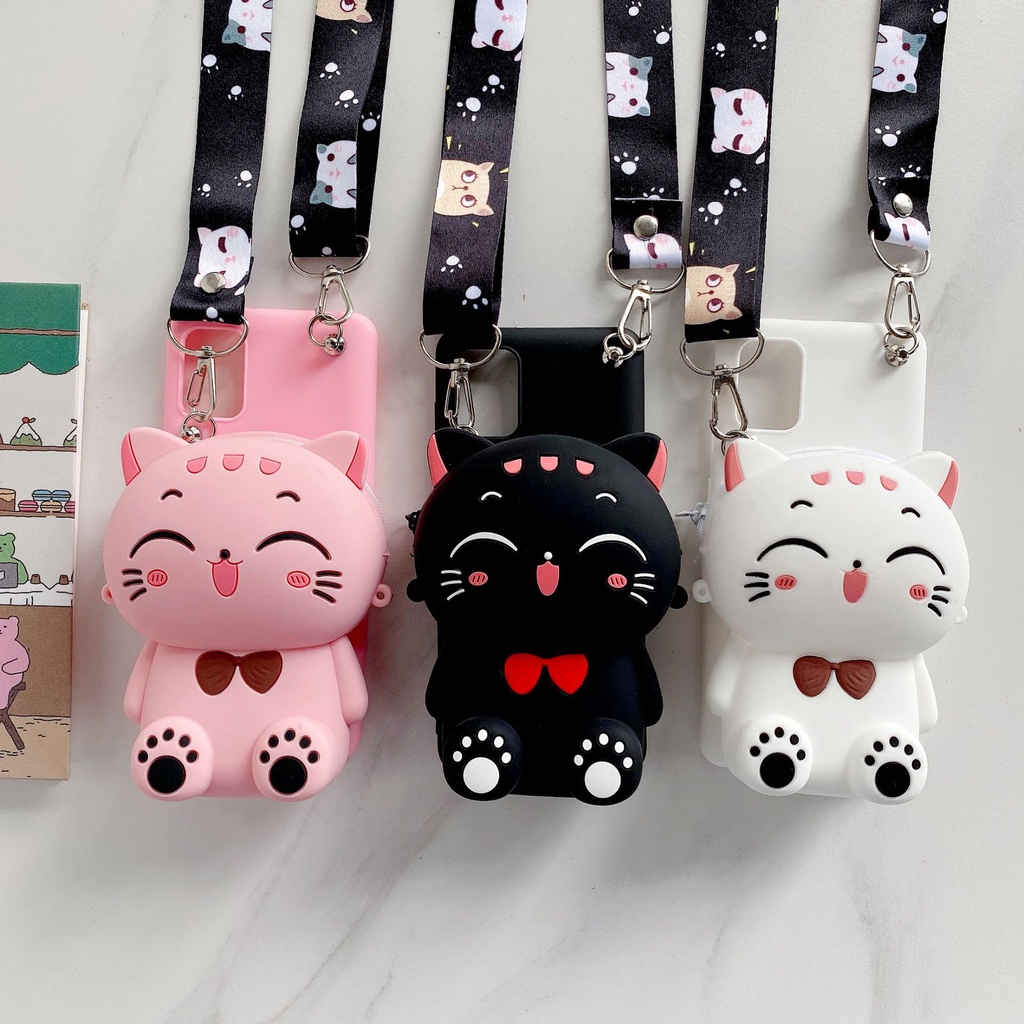 Kartun 3D Kucing Koin Dompet Case untuk Xiaomi Mi 13 Lite 12T 12S Ultra 11T 11X 11 Lite 11i 5G 10i 1