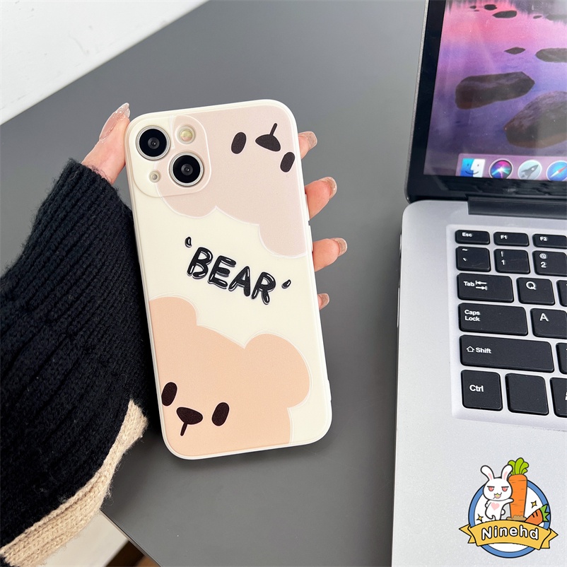 Protective Soft Case Compatible for iPhone 14 13 12 11 Pro Max 12 Mini X XR Xs Max iPhone 7 8 6 6s Plus 7Plus 8Plus 6SPlus Silicone Phone Case Bear Lambskin Case Soft TPU Casing Back Cover