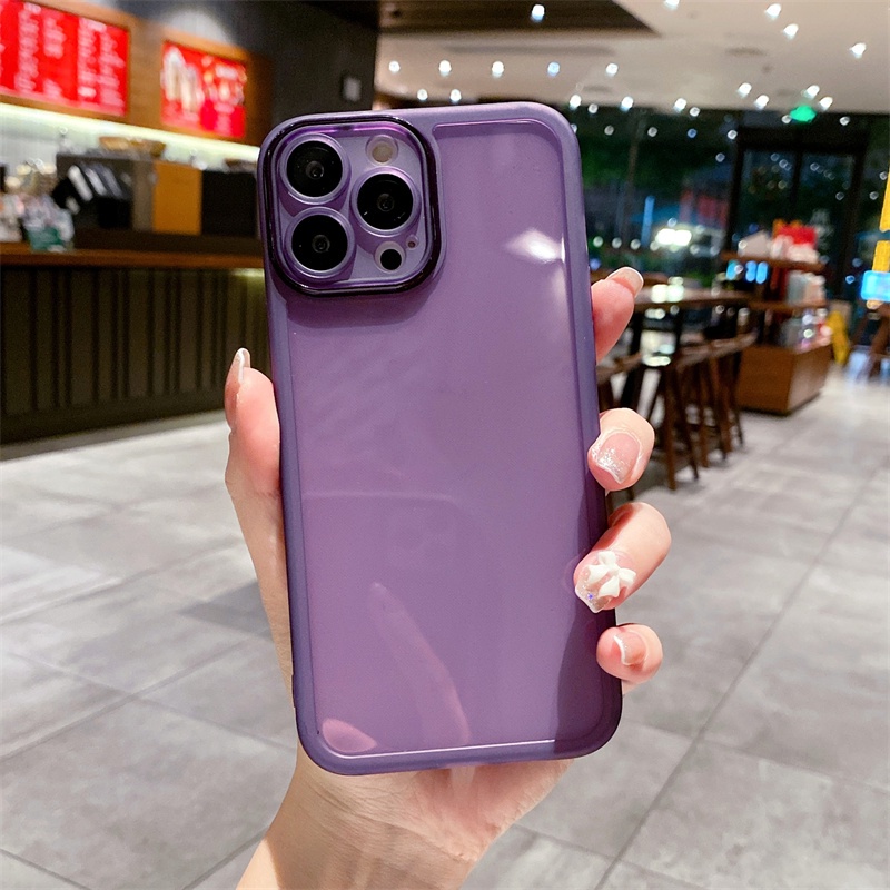 IPHONE Mewah Transparan Full Cover Kompatibel Dengan Iphone14 13 12 11 Pro Max Pencegah Jatuh Terlampir Lensa Film Bawah Debu Layar Casing