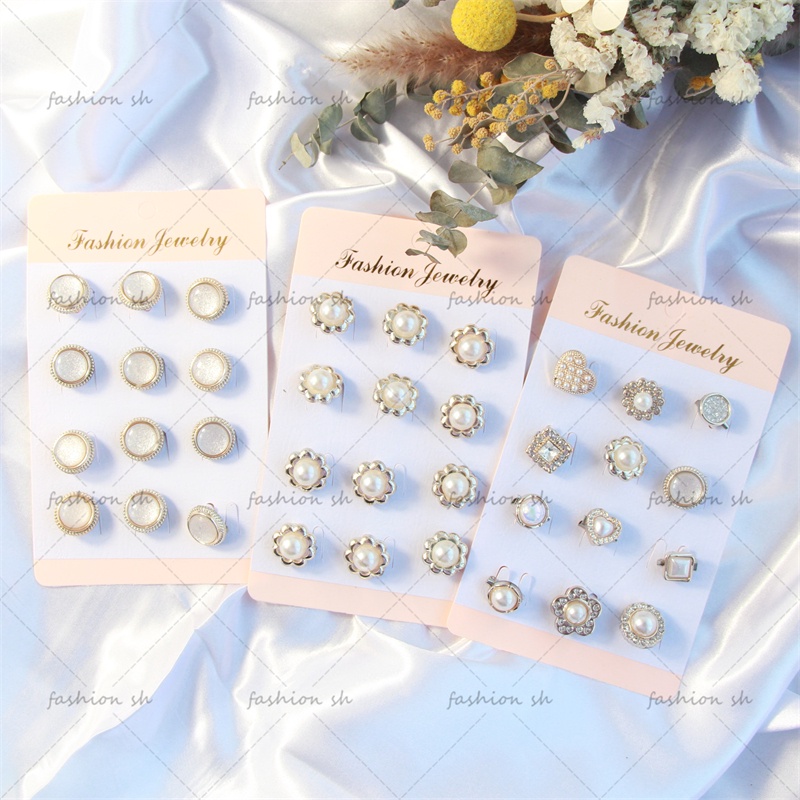 12 Pcs vintage Kecil Wangi Mutiara Kecil Bros Peniti Muslim headband pin Aksesoris Wanita