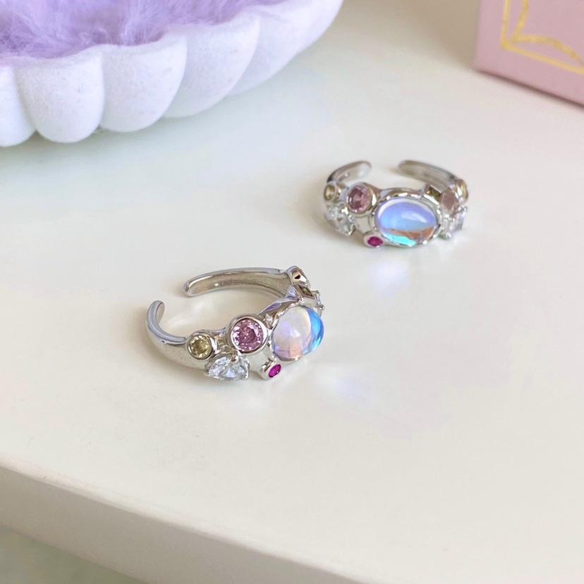 Fashion Gemstone Opal Rings for Women Elegant Finger Ring Jewelry Accessories