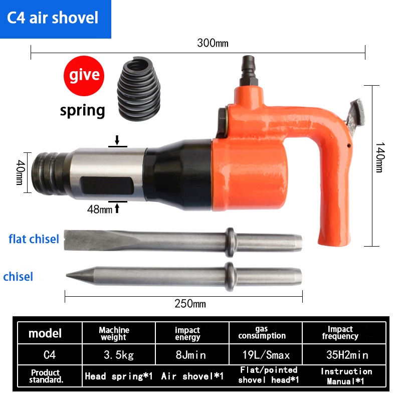 CZ-C4 Industri Kuat Sekop Udara Genggam Kecil Penghilang Karat Alat Pneumatik Air Chipping Hammer Pneumatic Shovel