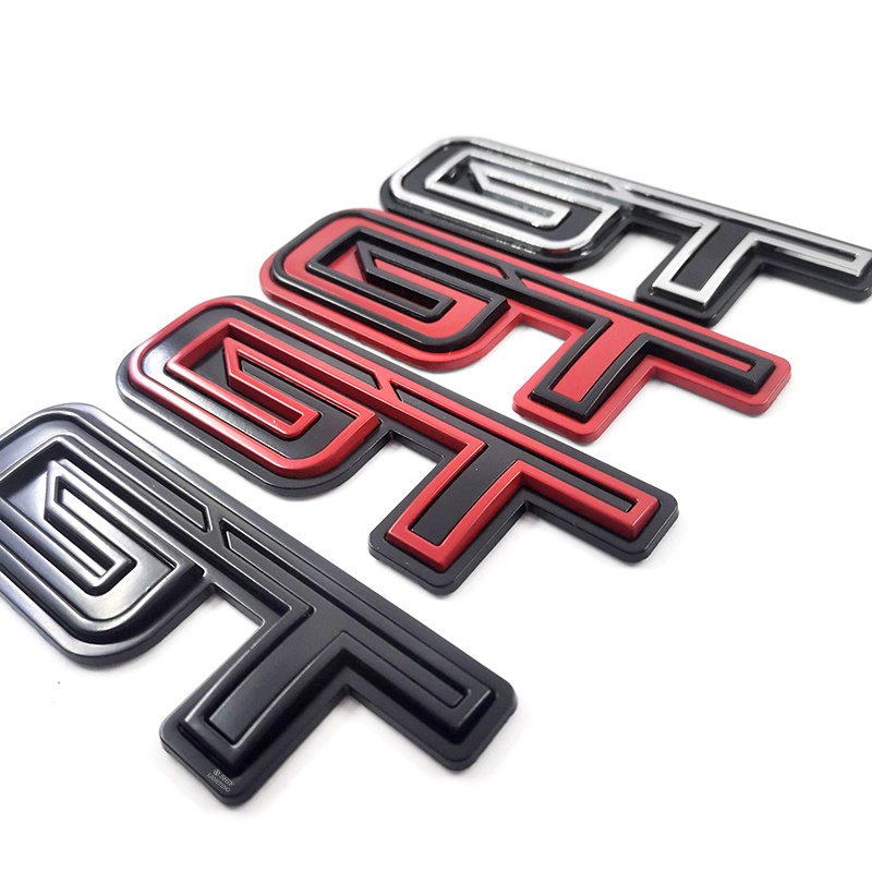 1xmodel Baru Logo GT Logam Mobil Auto Rear Trunk Decorative Emblem Badge Stiker Decal Pengganti Ford GT Mustang