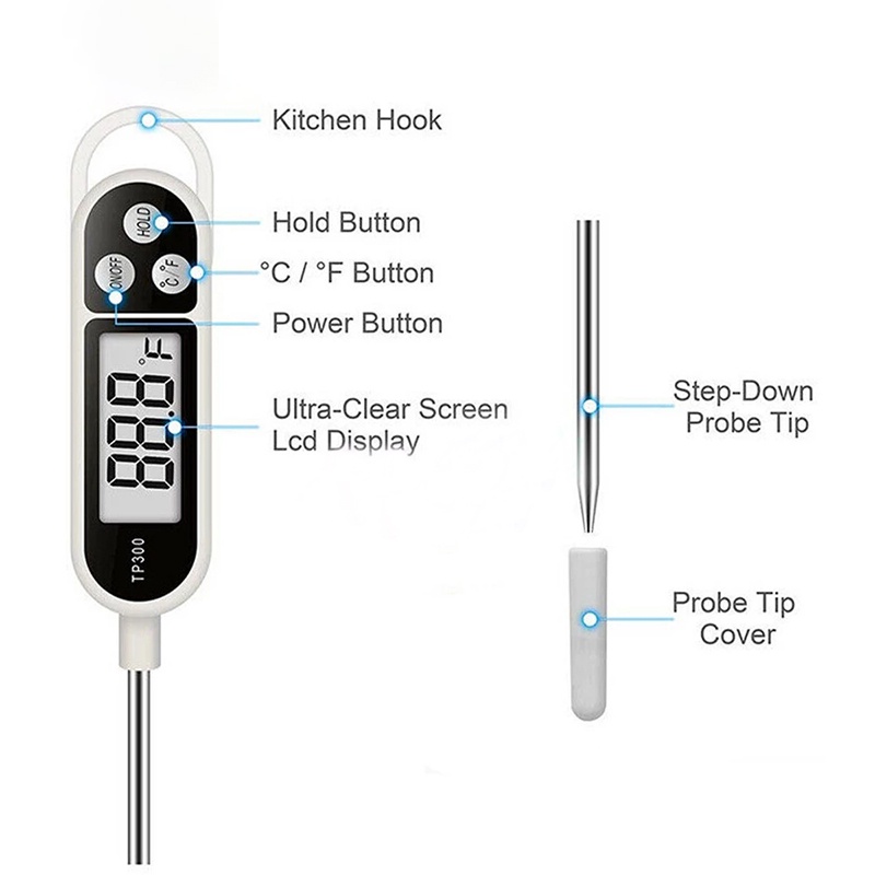 Termometer Makanan Minuman Digital Termometer Makanan Minuman Pengukur Suhu Daging Termometer Masak