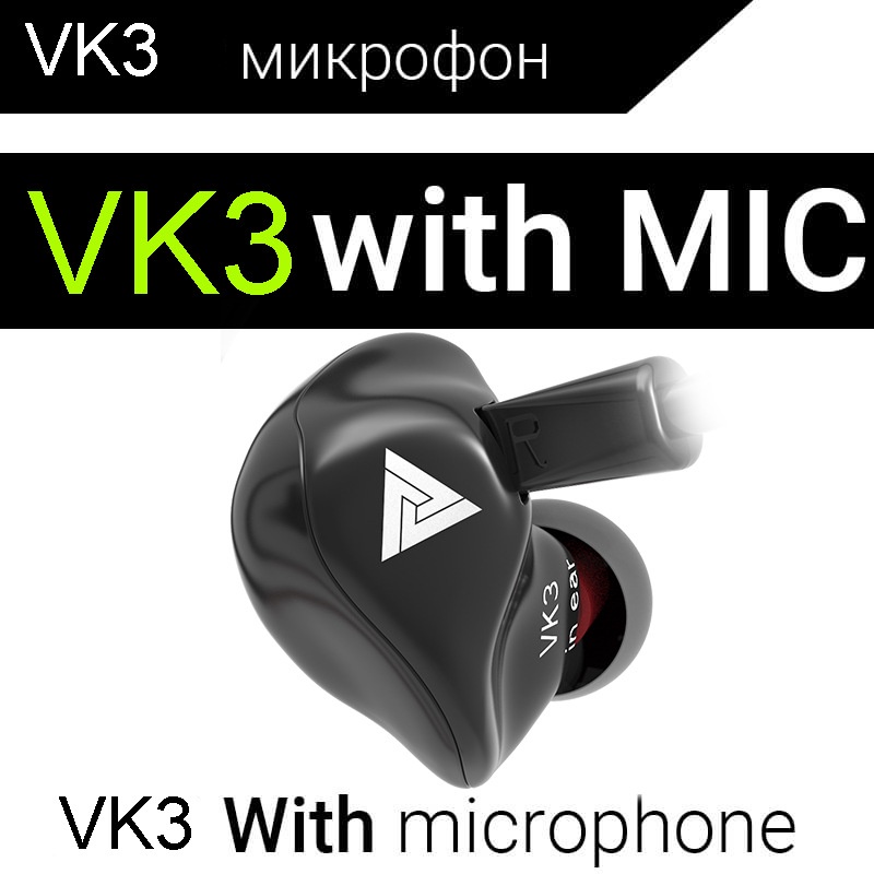 Qkz VK3 HiFi In-Ear Earphone Untuk Ponsel Tablet Earbud Edisi Spesial Headset Dengan Mic Metal Heavy Bass Earphone