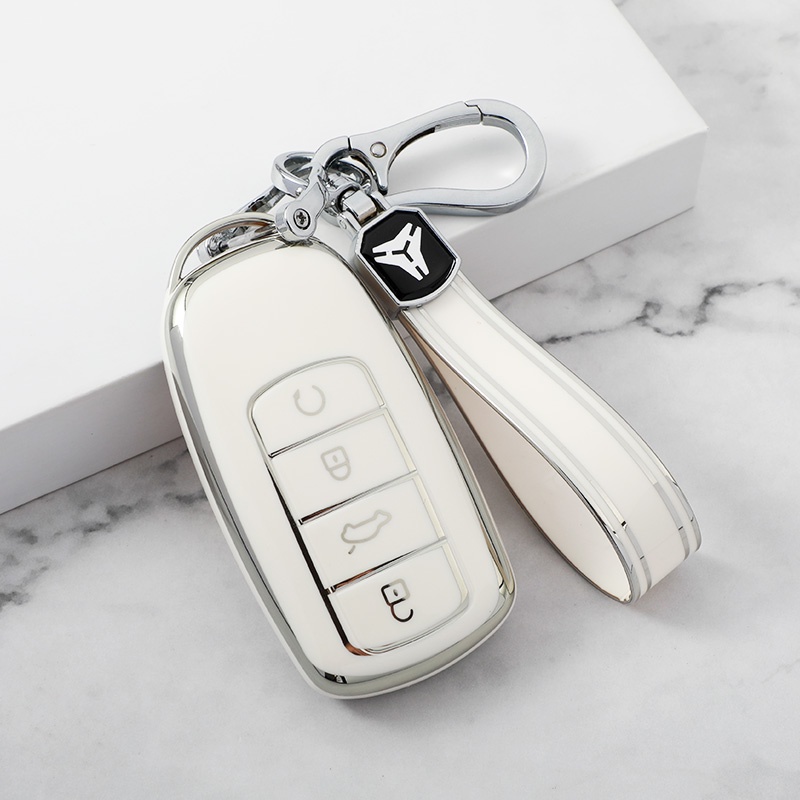 Tpu Mobil Remote Key FOB Case Cover Untuk Chery Tiggo 8 Pro Tiggo 8plus Baru5Plus 7pro Pelindung Cincin Shell Gantungan Kunci Aksesoris