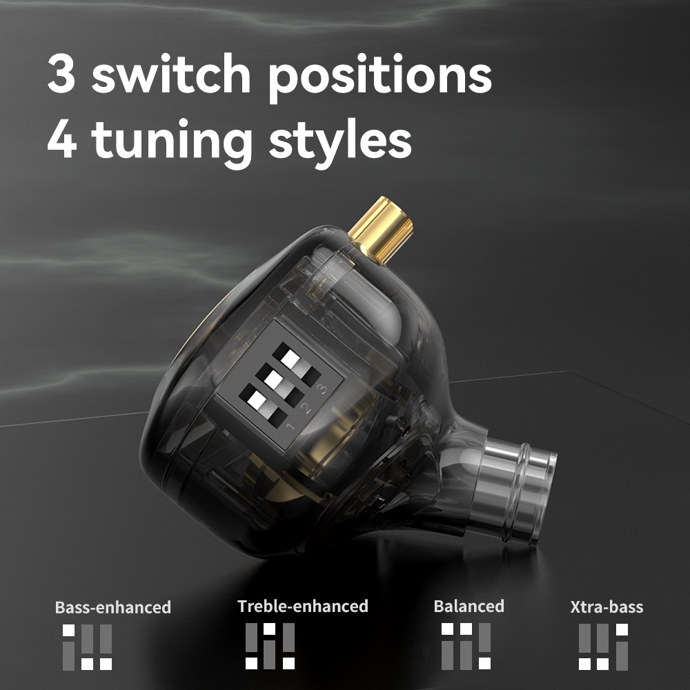 Trn MT1 MAX Monitor Earbud Dual Magnet Driver Dinamis Earphone Kabel In-ear Dengan Tuning Switches Cancelling Headset