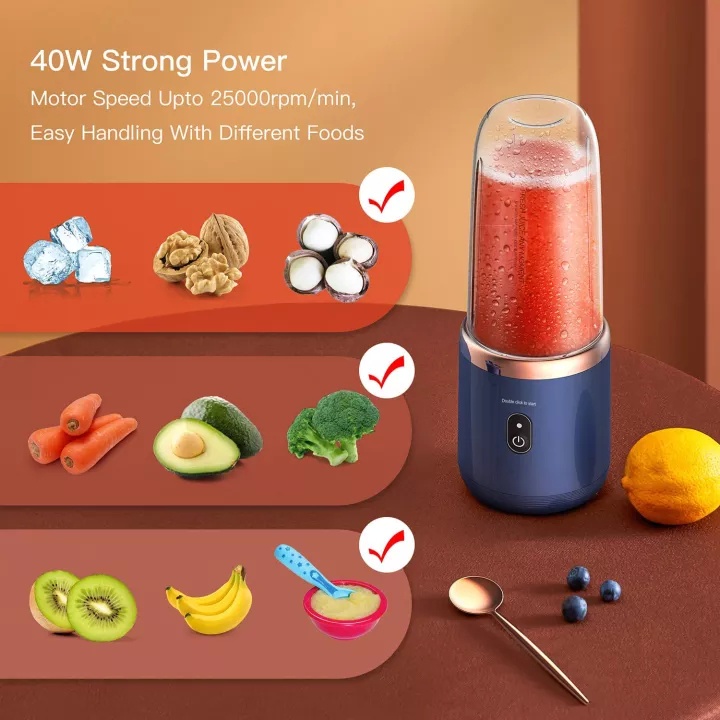 【COD】Juice Blender Portable Juicer Botol Cup Elektrik Mini Mixer Ice Crusher 400ML USB Electric Blender Kapsul Blender Portable Juice Blender Mini