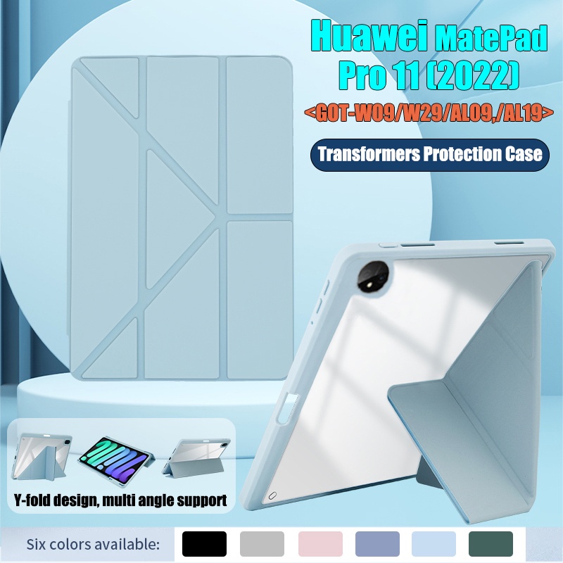 Untuk Huawei MatePad Pro11 (2022) GOT-W09 GOT-W29 GOT-AL09 GOT-AL19 Fashion High End Akrilik Bening Y-Bracket Transformers Flip Stand Case Tablet Cover Pelindung