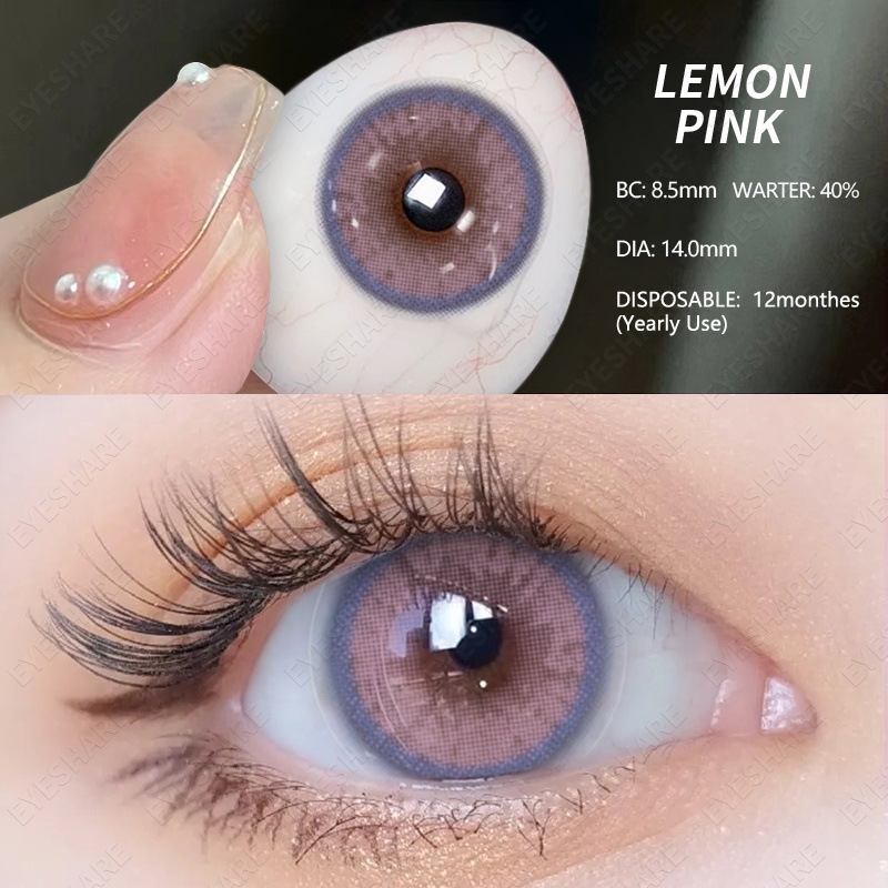 【COD】2022NEW LEMON SOFTLENS  Gray Soft Colored Contact lens lady Yearly Use Ensa Mata Soflen Mata Brightsoftlens Soflens Mata Kore Normal Softlens