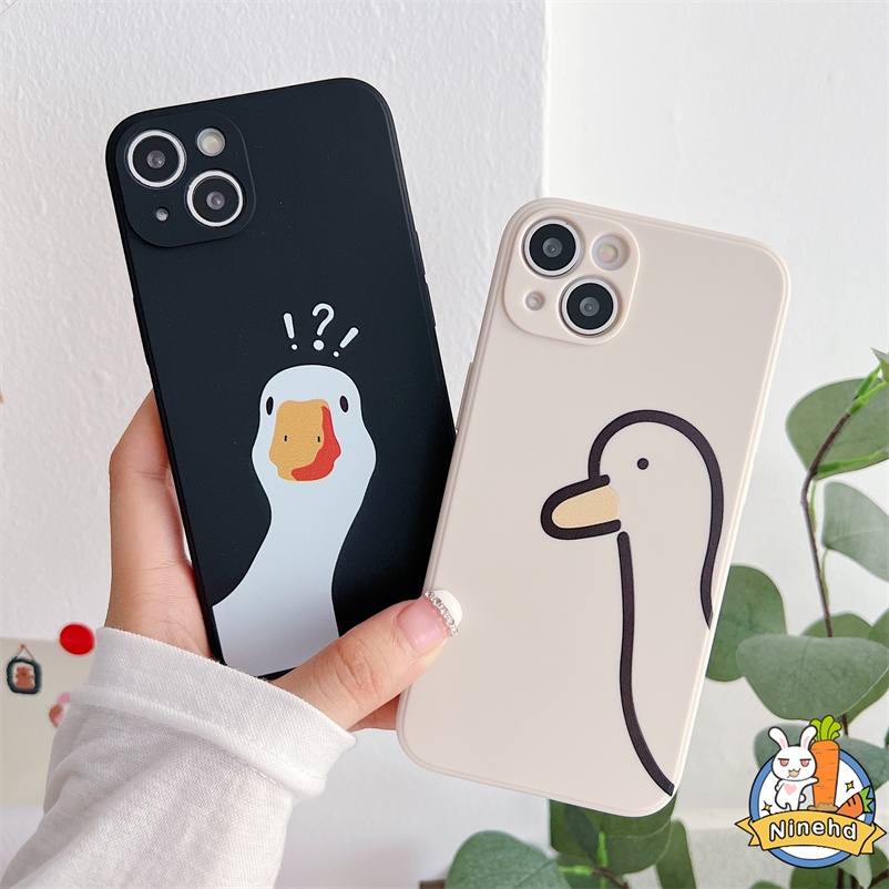 Soft Case Silikon TPU Motif Kartun Untuk iPhone 14 13 12 11 Pro Max Xr X Xs Max iPhone 7 8 6 6s Plus SE 2020 Cartoon Duck Anti-falling Shockproof Protective Cover