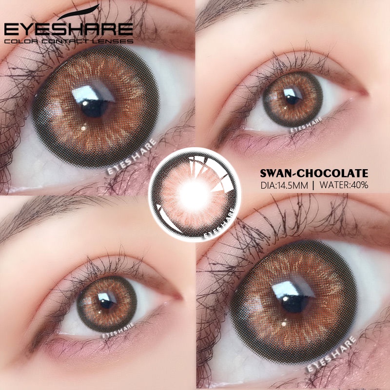 EYESHARE【COD&amp;Spot】~~ Super fairy ~BIG EYE SWAN GRAY-BROWN CHOCOLATE SOFTLENS lensa kontak By Exoticon - Riasan alami yang fantastis, sangat cocok untuk musim panas-lemparan tahunan！