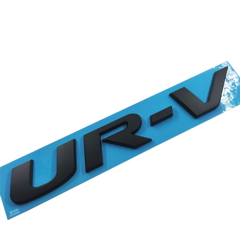 1x ABS Hitam Chrome UR-V URV Huruf Logo Mobil Auto Emblem Badge Sticker Decal Pengganti HONDA URV UR-V