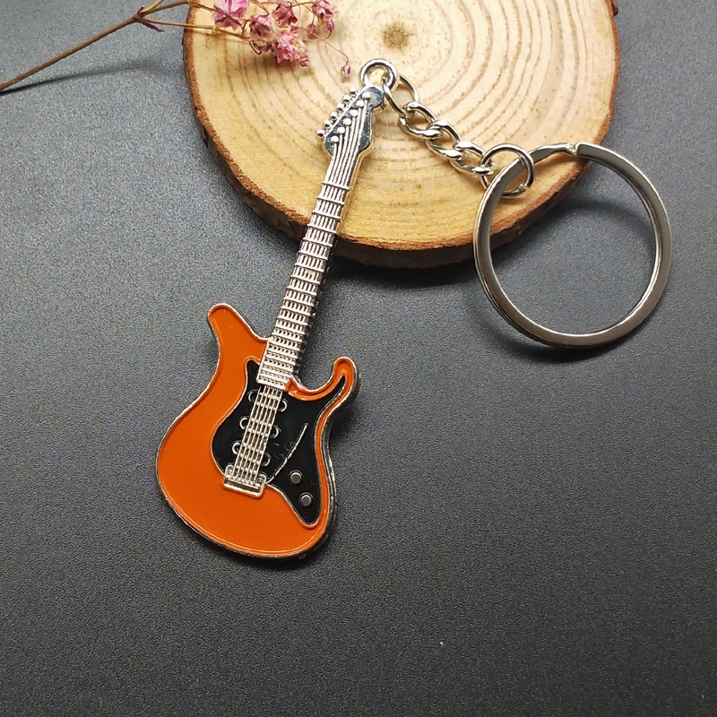 Desain Baru Klasik Gantungan Kunci Gitar Gantungan Kunci Mobil Key Ring Instrumen Musik Liontin Untuk Pria Wanita Hadiah