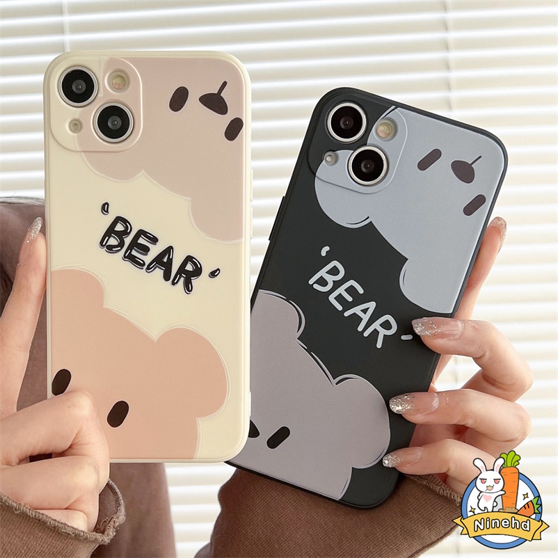 Protective Soft Case Compatible for iPhone 14 13 12 11 Pro Max 12 Mini X XR Xs Max iPhone 7 8 6 6s Plus 7Plus 8Plus 6SPlus Silicone Phone Case Bear Lambskin Case Soft TPU Casing Back Cover