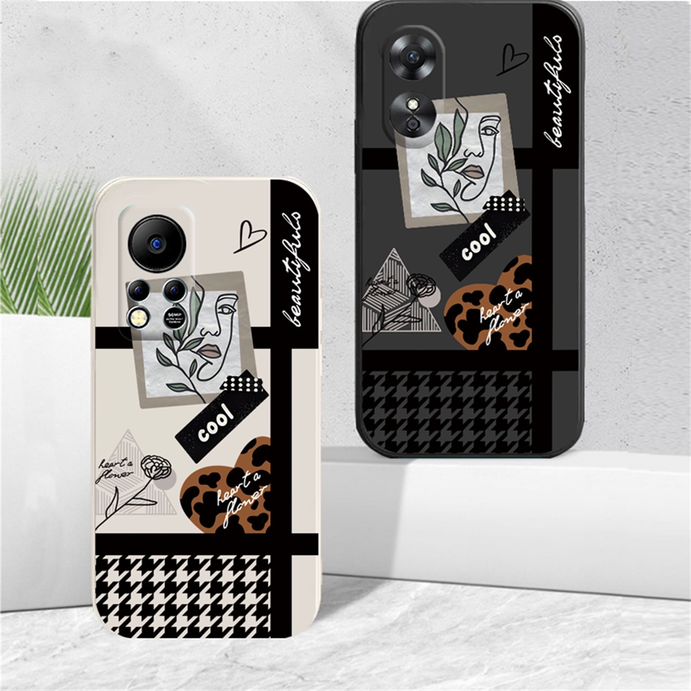 Soft Case Redmi Note 11S 11 Pro Redmi 10C 10A 9C 9T Note10 5G Note 10S Note 9s Poco M3 Pro X3 Pro NFC Fasion Motif Leopard Hati Dan Houndstooth Kreatif TPU Cover