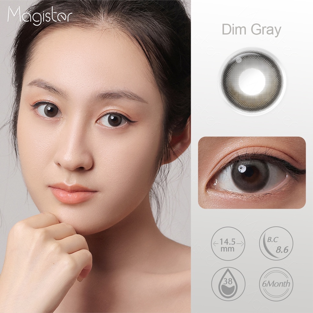 Magister Softlens hitam Softlens Mata Normal Lensa Kontak Warna Alami Grey Zamrud Mata Besar Untuk Riasan Soflens Cokelat Soflen Korea DIA 14.5MM