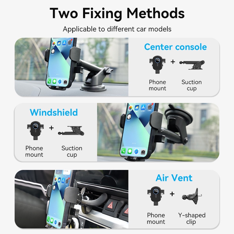 (Bisa Cod) Vention Car Phone Holder Car Mount Holder for Car Standing Phone KCV