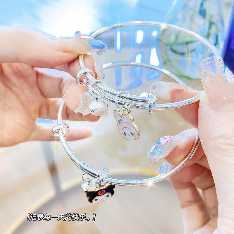 Sanrio Liontin Gelang Bangle Desain Bell Liontin Gelang Pasangan Desain Adjustable Bangle