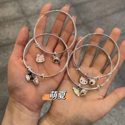 Sanrio Liontin Gelang Bangle Desain Bell Liontin Gelang Pasangan Desain Adjustable Bangle