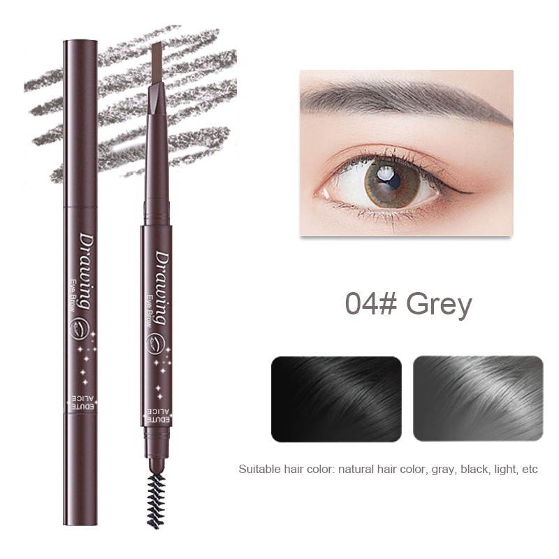 [COD]Eyeliner Pensil Alis Korea Cair Warna Hitam Anti Air Make Up Waterproof Pen Big Eye Hitam Tahan Lama-GY-👁️04#grey