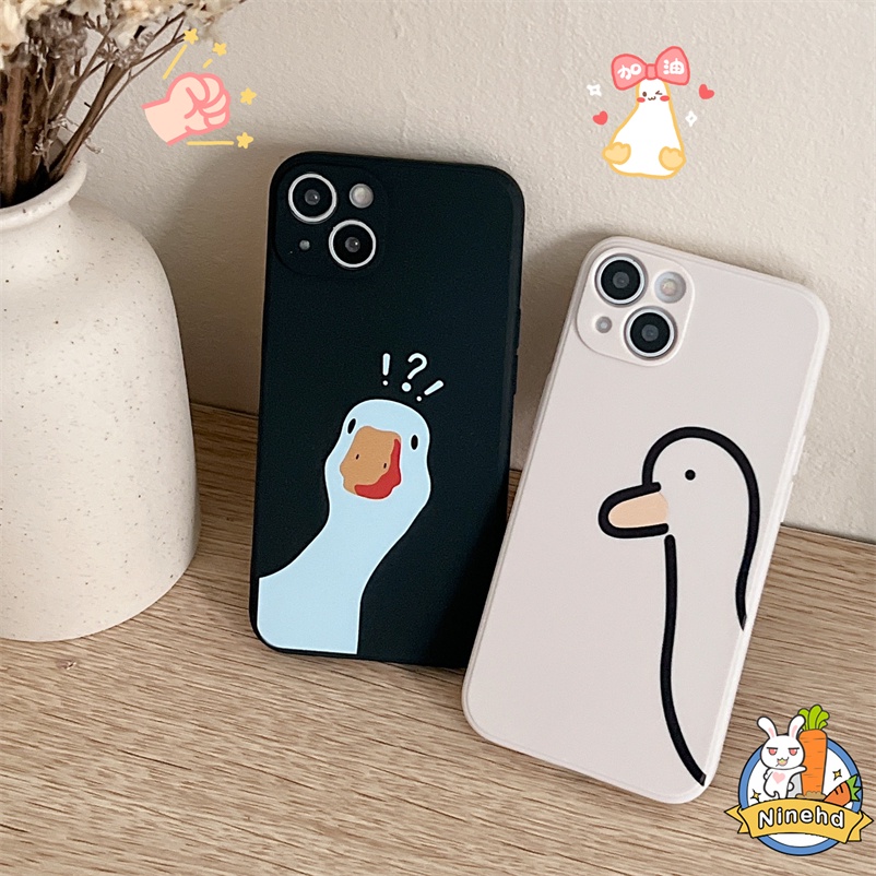 Soft Case Silikon TPU Motif Kartun Untuk iPhone 14 13 12 11 Pro Max Xr X Xs Max iPhone 7 8 6 6s Plus SE 2020 Cartoon Duck Anti-falling Shockproof Protective Cover