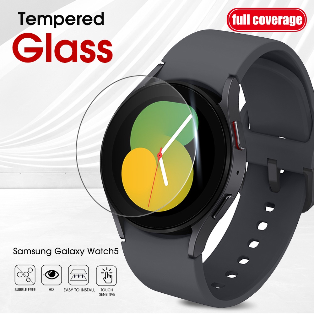 Anti Gores Film Tempered Glass Film Pelindung Layar Untuk Samsung Galaxy Watch 5cakupan Penuh Pelindung Layar Transparan Premium Klasik Smart Watch Aksesori HD