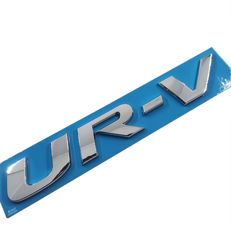 1x ABS Hitam Chrome UR-V URV Huruf Logo Mobil Auto Emblem Badge Sticker Decal Pengganti HONDA URV UR-V