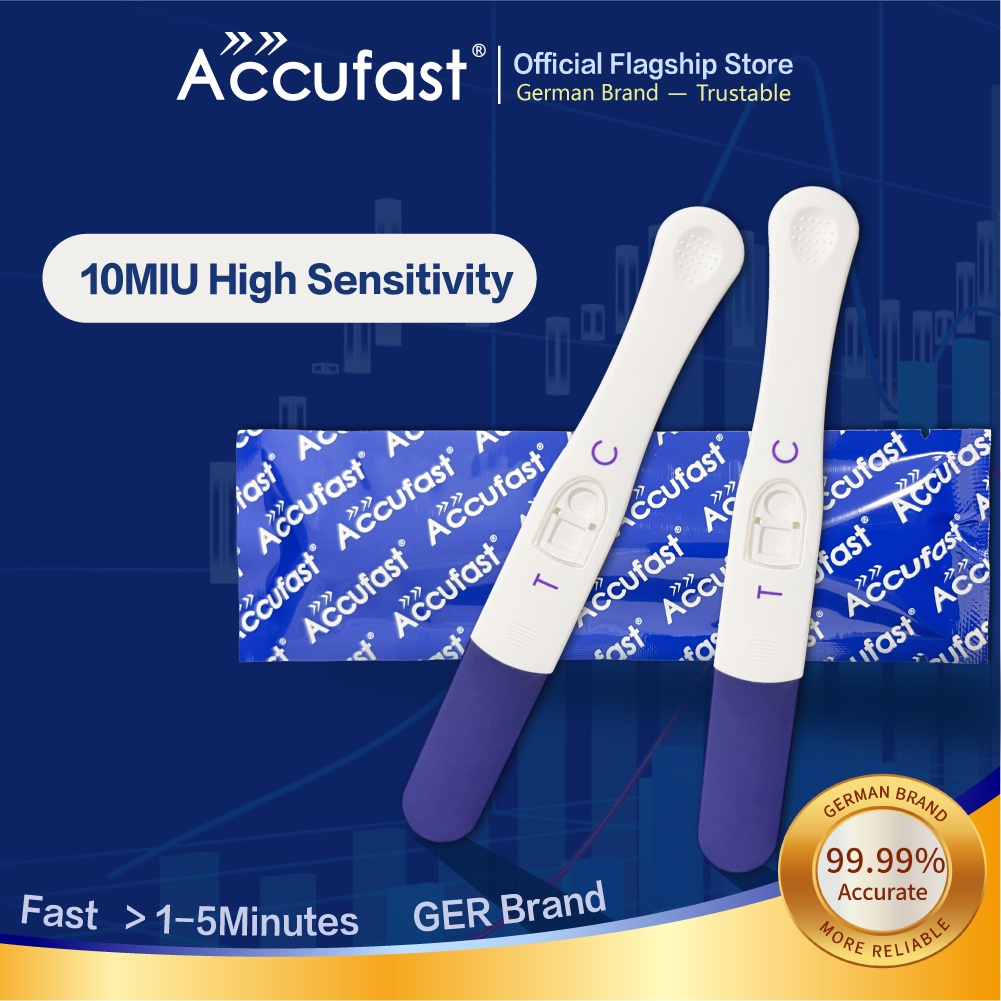 4 Ujian ACCUFAST Satu langkah HCG hamil Rapid Test Kit 10 Miu Sensitivity Tinggi 99,99% Ketepatan