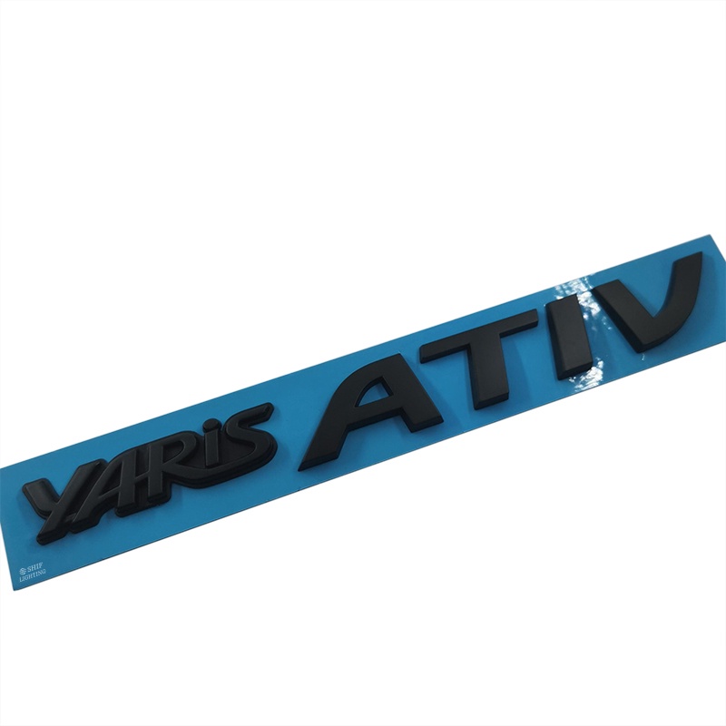 1x ABS Hitam Chrome YARIS ATIV Logo Auto Trunk Lid Emblem Badge Stiker Decal Pengganti TOYOTA YARIS ATIV