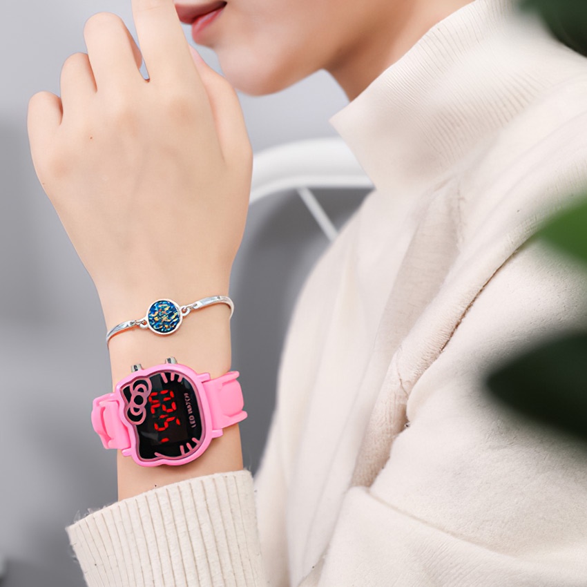 Jam Tangan Anak Perempuan / jam Tangan Karakter Hello Kitty / Jam Tangan Cute Girl Jam Anak Original