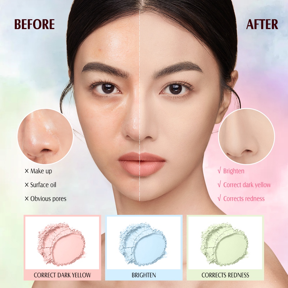 O.TWO.O Three Grid Filter Loose Powder Long-lasting Makeup Oil Control