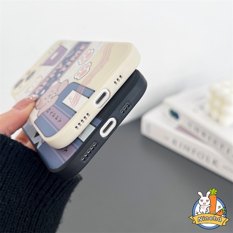 Cartoon Bear Soft Case For Samsung A14 A04e A04s A04 A03s A03 A13 A12 A22 A32 A73 A53 A33 A23 A72 A52 A52s A54 A71 A51 A54 A34 A50 A50s A30s A02s M02s A11 M11 S22 S23 Ultra Simple and Fresh Soft TPU Full Protection Liquid Silicone Mobile Phone Case