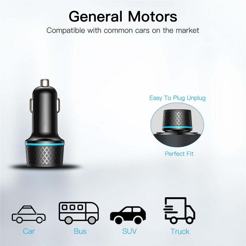 Dual Ports PD 20W Double Quick Car Charger Lampu Ring QC3.0 USB+Adaptor Mobil Port Tipe-C Untuk i-Phone Android Type C Travel Adoptor Charger