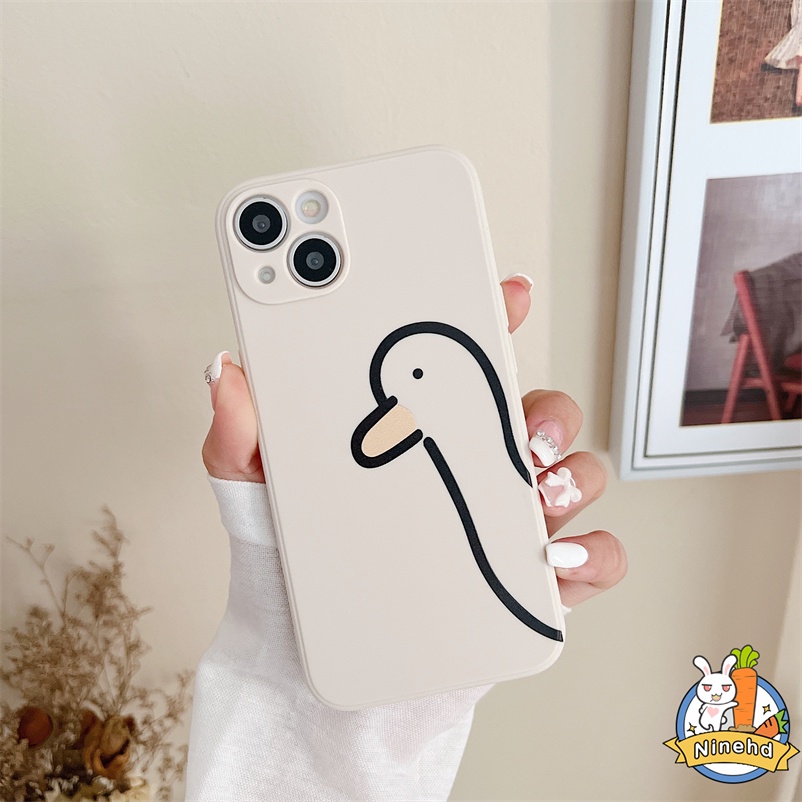 Soft Case Silikon TPU Motif Kartun Untuk iPhone 14 13 12 11 Pro Max Xr X Xs Max iPhone 7 8 6 6s Plus SE 2020 Cartoon Duck Anti-falling Shockproof Protective Cover