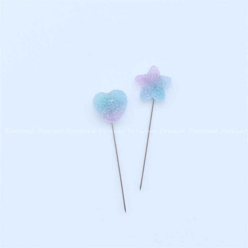 12pcs Lucu Permen Warna Soft Candy Jarum Panjang Kotak Muslim Headband Needle Alloy Aksesoris