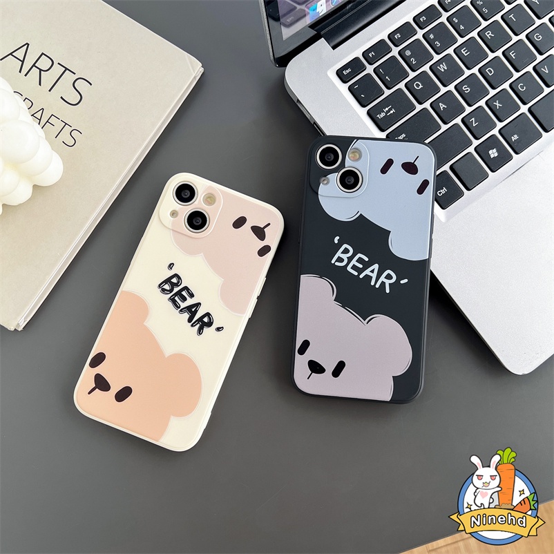 Protective Soft Case Compatible for iPhone 14 13 12 11 Pro Max 12 Mini X XR Xs Max iPhone 7 8 6 6s Plus 7Plus 8Plus 6SPlus Silicone Phone Case Bear Lambskin Case Soft TPU Casing Back Cover