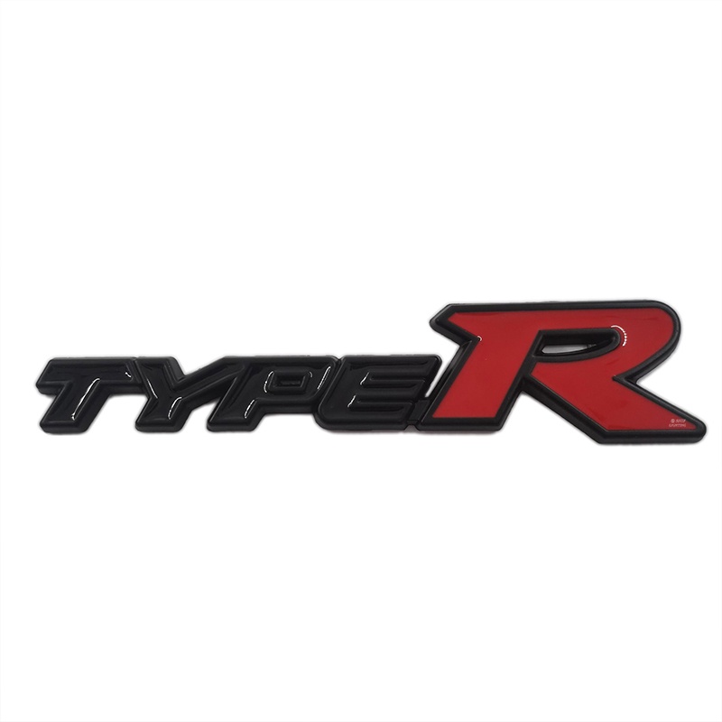 1 X Metal Black TYPE R TYPER Logo 3D Car Auto Side Fender Rear Trunk Decorative Emblem Badge Sticker Decal For Honda Typer