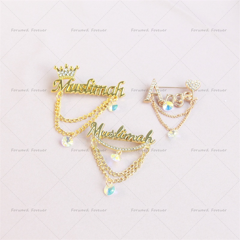 Hot Jual Mahkota Paduan Bros Kristal Liontin pin Aksesoris Wanita