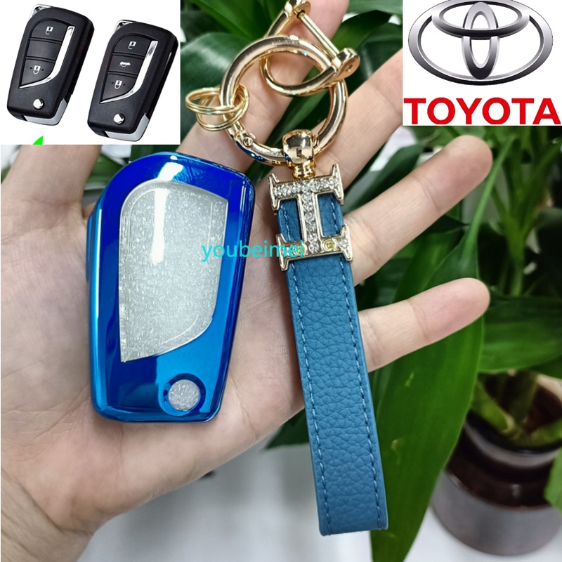 1pc Case Cover Kunci Mobil Bahan Tpu Lembut Untuk Toyota Prius Camry Corolla C-HR CHR RAV4 Prado