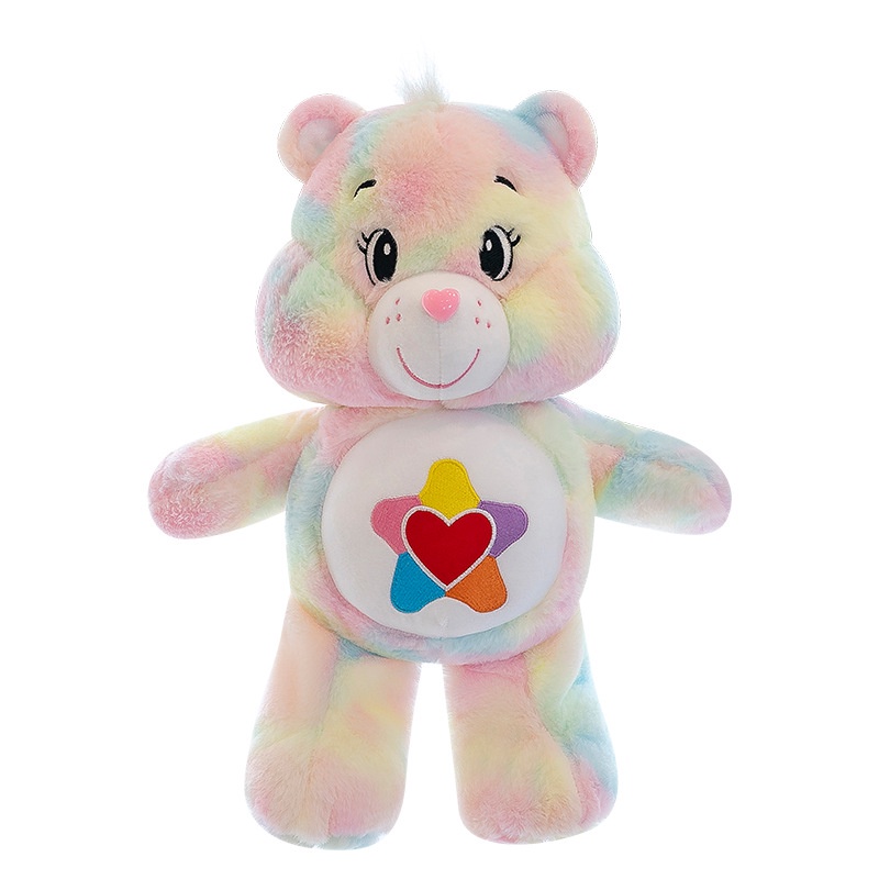 Mainan Boneka Rainbow Bear Care Beruang Kartun Warna-Warni Rainbow Plush Untuk Anak 33cm PP Katun