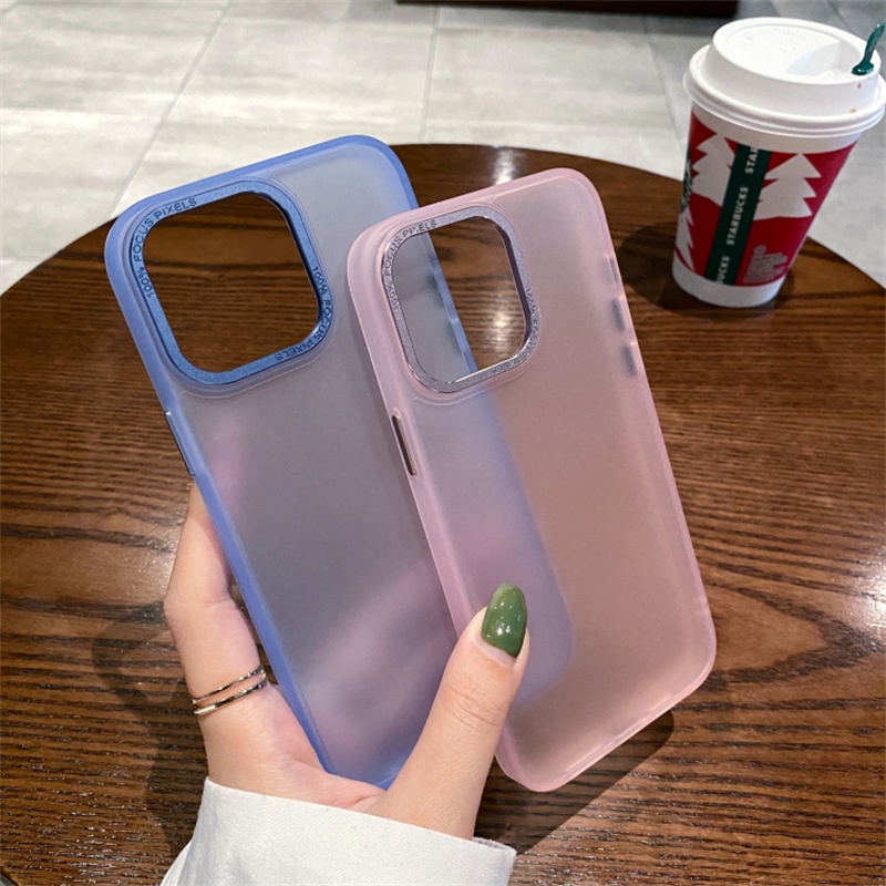 IPHONE Casing Ponsel Matte Pencegah Jatuh Mewah Kompatibel Dengan Iphone14 13 12 11 Pro Max Penutup Pencegah Debu Sidik Jari Akrilik Logam