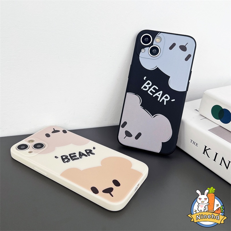 Protective Soft Case Compatible for iPhone 14 13 12 11 Pro Max 12 Mini X XR Xs Max iPhone 7 8 6 6s Plus 7Plus 8Plus 6SPlus Silicone Phone Case Bear Lambskin Case Soft TPU Casing Back Cover