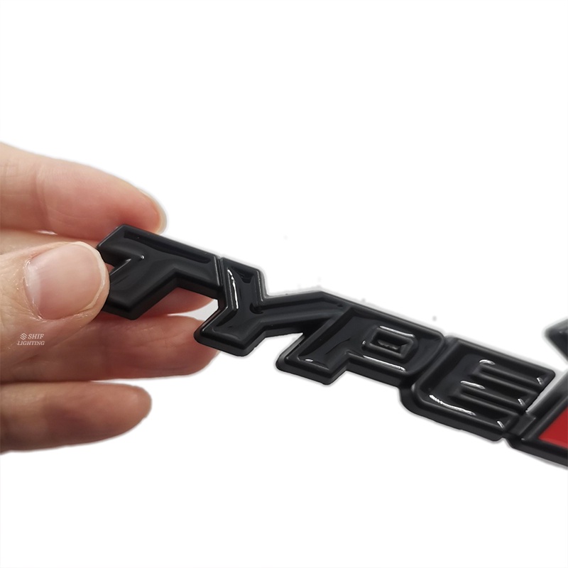 1 X Metal Black TYPE R TYPER Logo 3D Car Auto Side Fender Rear Trunk Decorative Emblem Badge Sticker Decal For Honda Typer