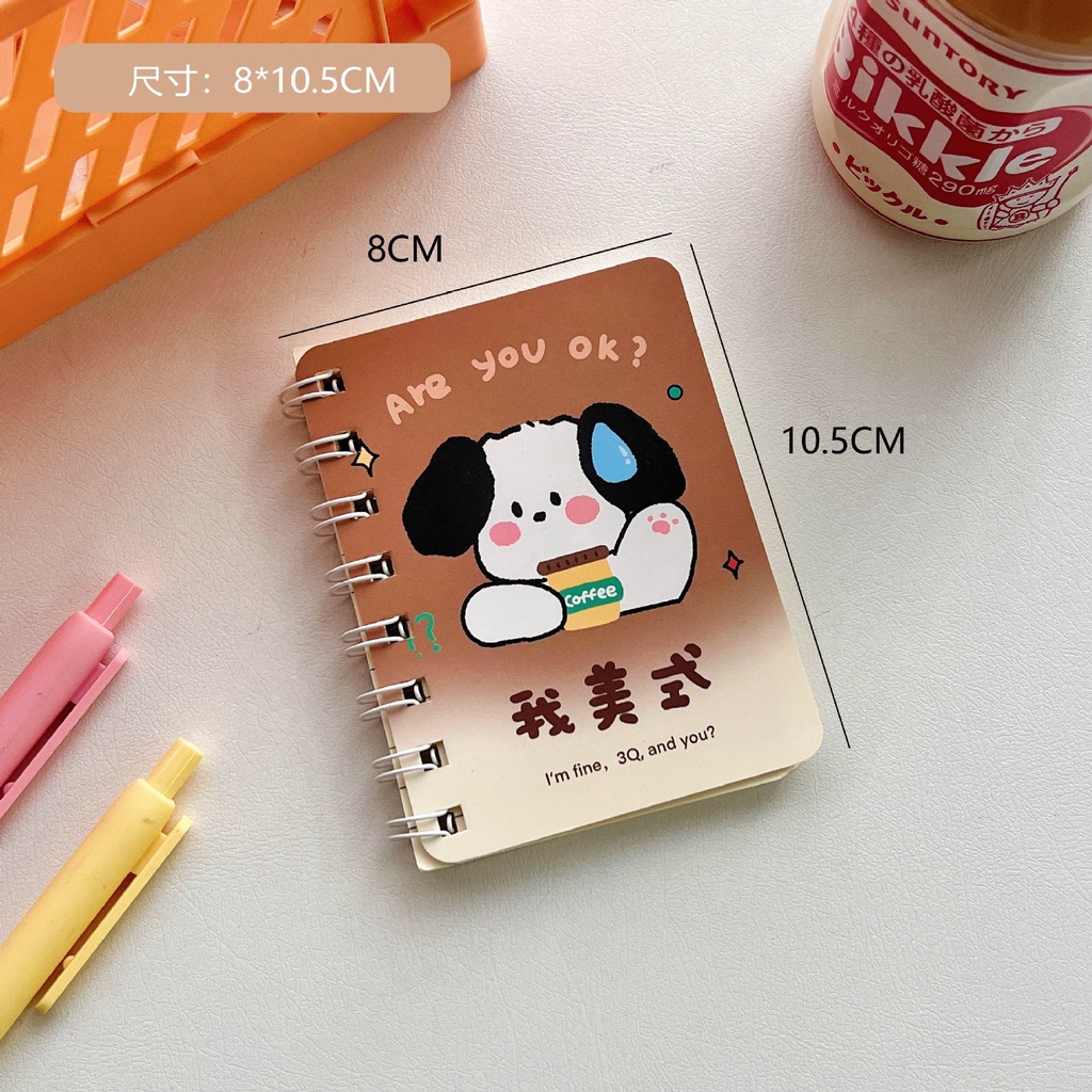 50lembar Buku Koil Kartun Lucu Untuk Penghargaan Siswa Portable Pocket Mini Flip Notebook