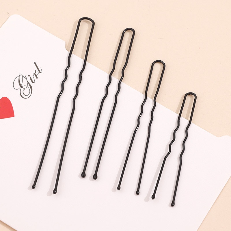 20 Pcs Hitam U-clip non-turning Hair pin ball head Tetap Jepit Rambut U-clip hairpin Aksesoris Rambut Grosir
