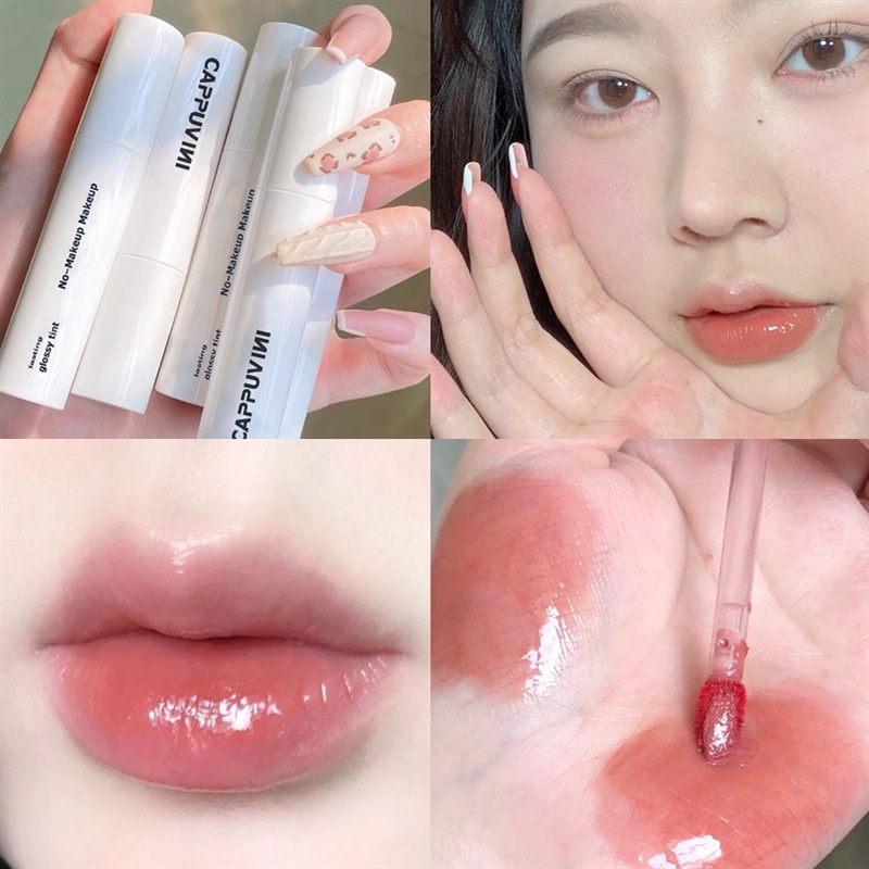 Cappuvini Lip Tint Lasting Glossy Stain No-Makeup Liptint Ringan Tahan Lama