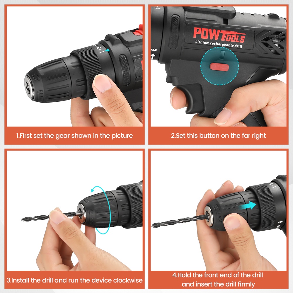 888VF Mesin Bor Baterai Tangan Cordless Drill Battery impact drill Cordless Electric Drill Impact Cordless Electric Drill 25+1 Cordless Impact Drill Driver