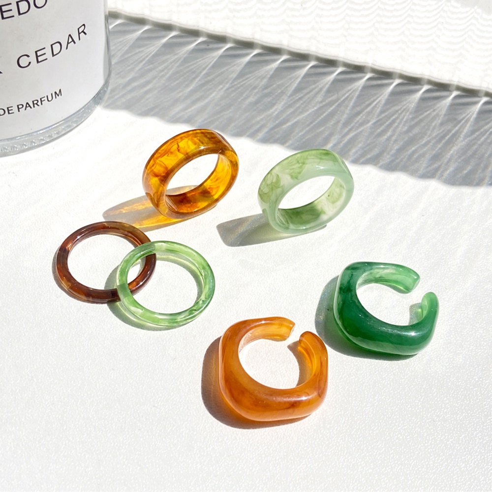 AY(CN) 3Pcs/Set open resin ring women fashion accessories