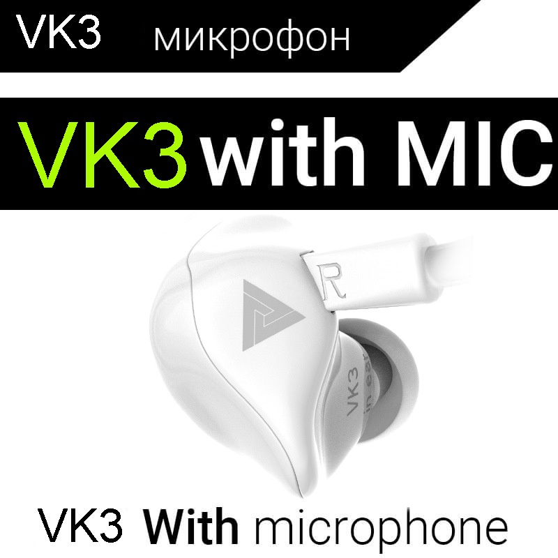 Qkz VK3 HiFi In-Ear Earphone Untuk Ponsel Tablet Earbud Edisi Spesial Headset Dengan Mic Metal Heavy Bass Earphone